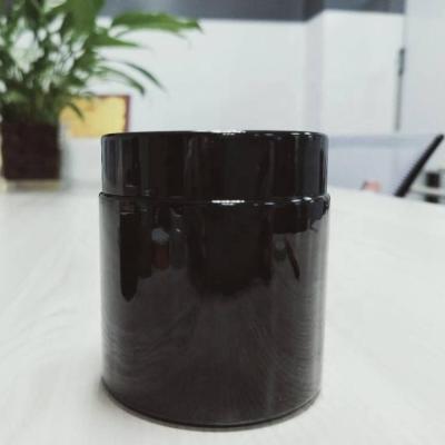 China Candle Making BLACK GLASS CANDLE JAR Empty Glass Candle Jar With Ultraviolet Black Lid Glass Jar for sale