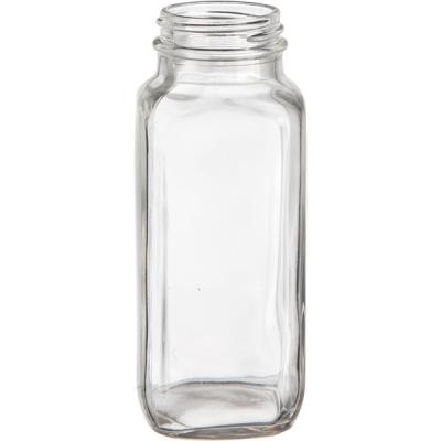 China 8oz French Square Glass Jar Herb Kombucha Beverage Empty Container Glass Bottle Herb Kombucha Beverage for sale