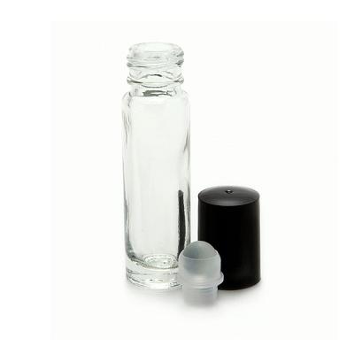 China Recyclable Skin Care 15ml Clear Essential Oil Roller Glass Bottle With Plastic Ball for sale