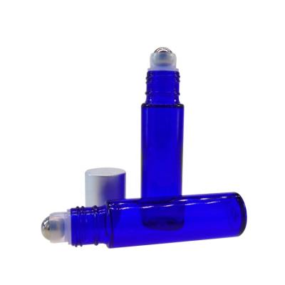 China Wholesale Cobalt Blue Personal Care Rollon Glass Bottle 10Ml Refillable For Essential Oil for sale