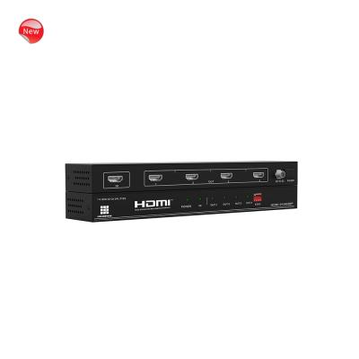 China Hdmi audio video splitter direct source 4K 3D 4 port hdmi quad splitter 1 in audio video support HDMI1.4, EDID, DVI compatible 4 AV splitter output for sale