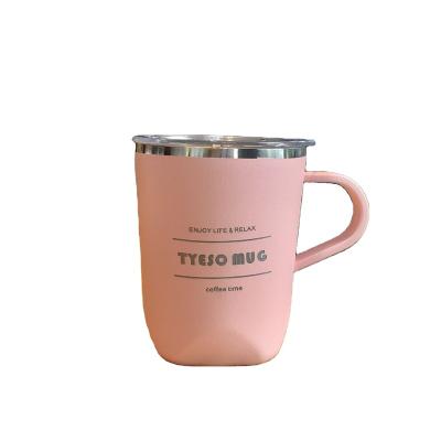 China WITH LID 300ml Double Wall Stainless Steel Mug Thermos Tea Cup Handle Portable CoffeeTmbler for sale