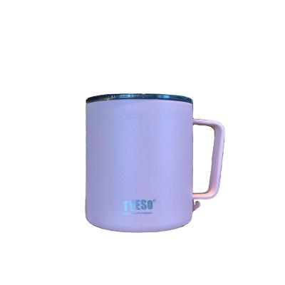 China WITH LID 400ml 304 Stainless Steel Mug Thermos Tea Cup Handle Portable CoffeeTumbler for sale