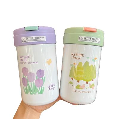 China WITH LID 420ml 316 Stainless Steel Mug Customize Thermos Tea Cup Coffee Tumbler Water Bottle with Straw for sale