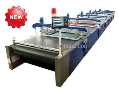 China SPD2215 shops fabric bed-covering flatbelt printing automatic gray bedspread long dress screen printing machine for sale