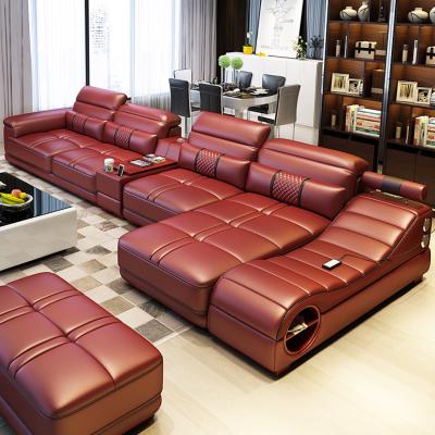 China (Size)HDX Adjustable Multifunctional Massage Loading Furniture Modern Luxury Living Room Leather Sofa Set for sale