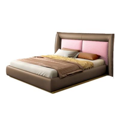 China Modern Leather Bed (Other Size) 2021Queen Adjustable Bed Frame For Bedroom And Hotel Furniture for sale