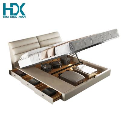 China European Modern Leather Storage HDX Bedrooms Luxury Bed Frame for sale