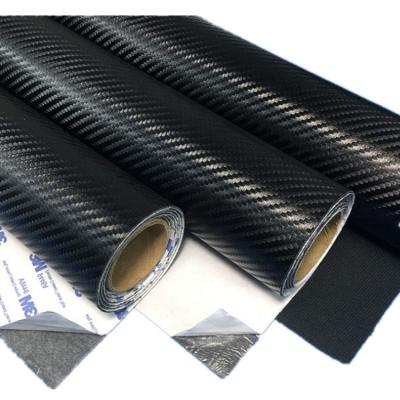 China Wholesale Self Adhesive Printed Carbon Fiber Fabric PU Leather Waterproof For Automobile Interior Decoration And Protection for sale