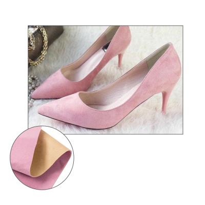 China Waterproof Customized Pink Color 0.7mm-0.8mm Self Adhesive Vinyl Flocking Cloth Sheet For Shoes for sale