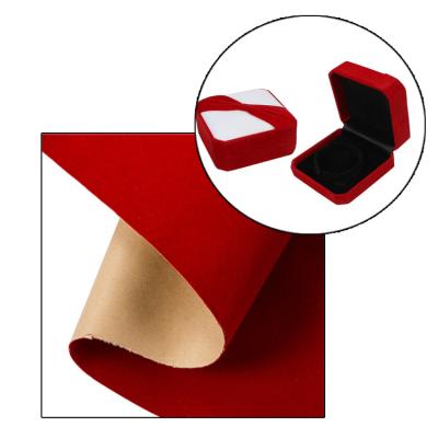 China Red Color Waterproof Single Side Free Sample Self Adhesive Fabric Flocking For Jewelry Box Decoration for sale