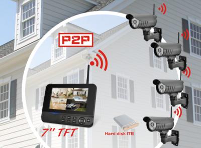 China 4CH outdoor Wireless Surveillance Camera Systems plug and play for sale