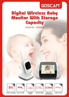 China Two way talk 2.4 inch LCD wireless video baby monitor 2.4GHz with IR Nightvision for sale