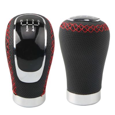 China Comfortable Modified Shift Knob Aluminum And Leather For Car Automatic And Manual Gear Shift Knob for sale