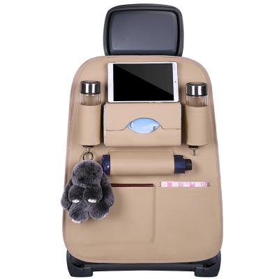 China Car Seat Storage Leather Car Back Seat Storage Bag With Table for sale