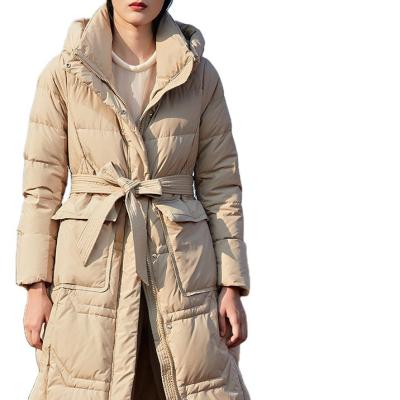 China 2021 Waterproof Winter Stripper Jacket Ladies Warm Hooded Cotton-Padded Clothes Women Slim Long Down Winter Jackets Women Coats for sale