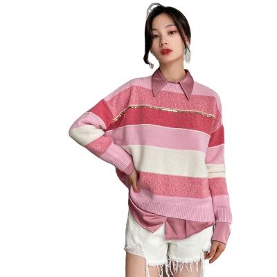 China Wholesale Round Loose Neck Pullover Cashmere Women Knitted Sweater Anti-Wrinkle for sale