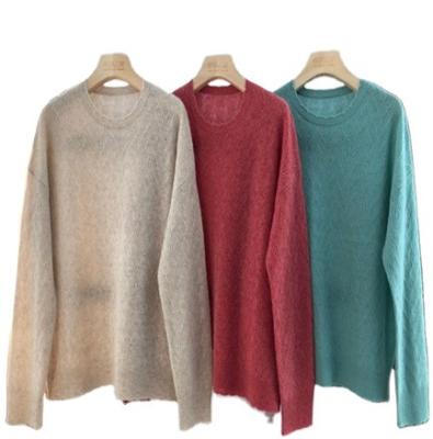 China Hot Selling Anti-wrinkle Long Sleeve Round Neck Inner Mongolia Cashmere Sweaters For Ladies for sale