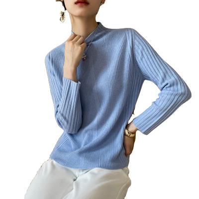 China Anti-Wrinkle Collar Top Half Bottoming New Solid Color 100%wool Custom Knitted Sweater Shirt Turtleneck Sweaters Female Neck Sweater for sale