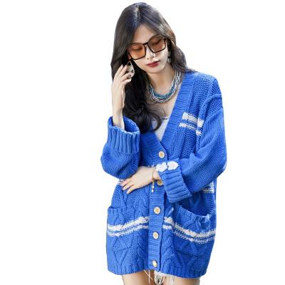 China Wholesale Custom Fancy Anti-wrinkle Pattern Long Autumn Colorful Women Cardigan Sweater Women Youth Lady Cardigan Sweater for sale