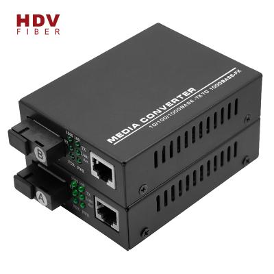 China FTTH Gigabit 10/100/1000M SC 20KM Fiber Optic Media Converter Price for sale