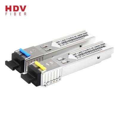 China FTTH FTTB FTTX network wholesale 1.25g SC connector SFP 20km bidi SFP module price for sale