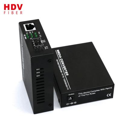 China rj45 10/100/1000Mbps Ethernet Fiber Media Converter SFP Media Converter FTTH FTTxFTTB Network Factory Price for sale