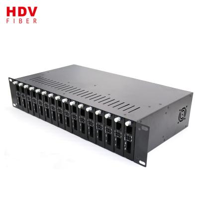 China FTTH 2U 16 Slot Fiber Media Converter Managed Rack Mount Chassis For Standalone Media Converter for sale