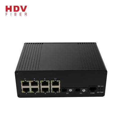 China LACP gigabit controlled industrial fiber ethernet switch with 8 rj45 ports and 2*1000M Optical ports for sale