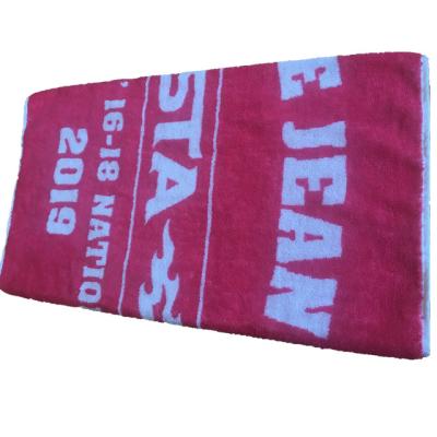 China Custom Made Jacquard 100% Soft Child Safe Cotton Big Logo Sport Towels For Advertising for sale