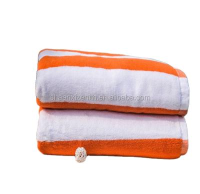 China Wholesale Compressed Luxury Striped Towel China Orange China Export Cotton Towel 100% Orange Bath Towel for sale