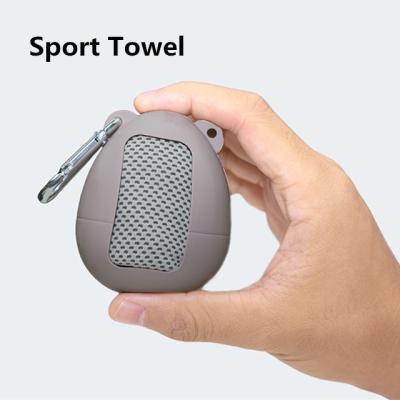 China New Design Travel Accessories Compressed Multi Purpose Custom Gym Towel With Silicone Box for sale