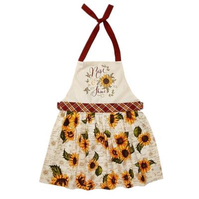 China Drinks/food twill pants aprons to accept logo customization cotton design imported village sunflower apron for sale