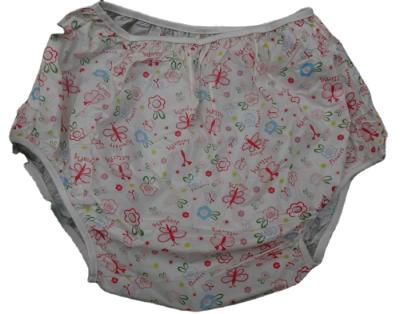 China Cheapest Customized Printing Plain Weave PVC Baby Diaper Waterproof Adult Pants for sale