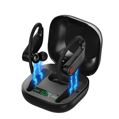 China In-Ear Newcomers Waterproof LED Power Display Sports Headphones 950mAh Stereo Earbuds Pro TWS Wireless Ear Hook Headphones Earburds Q62 for sale