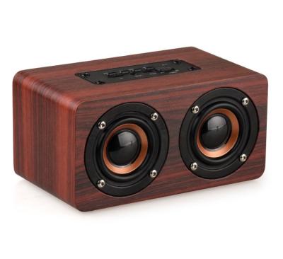 China Visual Luxury Wooden Wireless Super Bass Portable Wireless Receiver Subwoofer Speakers Alarm Clock Gifts Call Handsfree Calling Speakers FM for sale