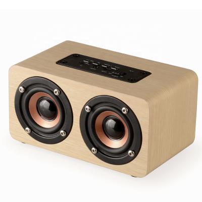 China High-end video call gifts can be Customized Wooden Dual Speaker W5 Magnetic Subwoofer Wireless Speakers With TF Card Insert AUX. for sale