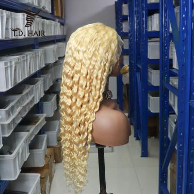 China Silky Straight Blonde 613 Human Hair 13*4 13*6 Transparent Lace Front Wig , 100% Virgin Lace Hair Wig for sale