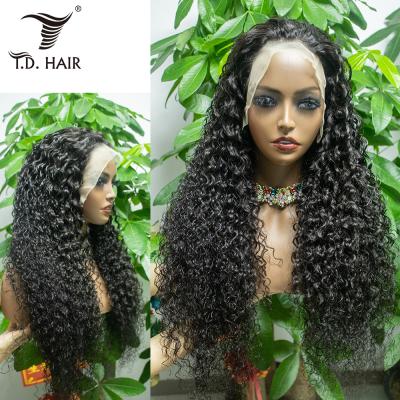 China Water Wave Hair Lace Front Wig Cuticle Aligned Remy Hair Full Lace Wigs 100% Curly Human Hair Wigs for sale