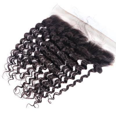 China Silky Straight Wave 3 Bundles Ear To Ear Lace Closure Frontal Brazilian Hair Deep Wave Style for sale