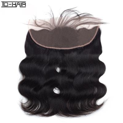 China Silky Straight Wave Pre Plucked Swiss Lace Vendor HD Sheer Lace Frontal Closure 13x6 Bandeau for sale