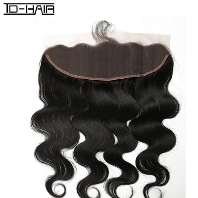 China 13x4 Body Wave TD HAIR 100% Virgin Hair Lace Headband Pre Plucked Cheap Lace Frontal Closure In Stock for sale