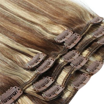 China Cheap 100% double good quality/natural wave hair 160g/220g/260g 120g 200 gram drawn clip in hair extensions for sale