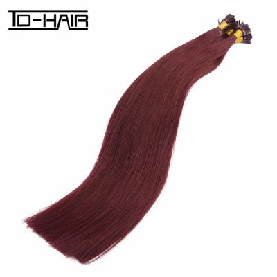 China Luxury Double Drawn100% Remy Human Hair 0.5 Quality Silky Straight Wave--1g Per Strand I/Flat/U Tip Prebonded Brazilian Remy Hair Extensions for sale