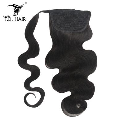 China 100% Real Cambodian Hair Body Wave Silky Straight Body Wave Thick Weft Double End Factory Price Sale Accept Custom Made Ponytail for sale