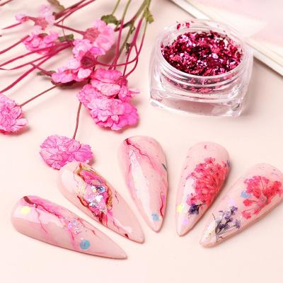 China Shiny Nail Glitter Powder Glazing Sugar Powder Granule Shape Nail Powder for sale