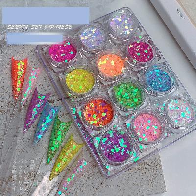 China Easy Apply Nail Glitter SET Laser Wafers 3D Factory Supply Wholesale Nail Art Beauty Glitter for sale