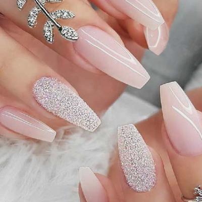 China Easy fully apply cover to paste no trace false nail tips ballet nail sharp almond nail tips for sale