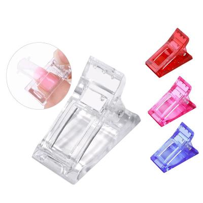 China Crystal Fixed Nail Clip 4 Colors Professional Nail Art Tools Transparent Crystal Fixed Nail Clip for Nail Extension for sale