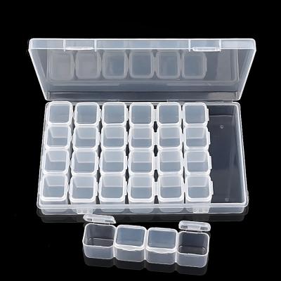 China Tasteless Manicure Tool 28 Grid Storage Box Rhinestone Nail Storage Box for sale